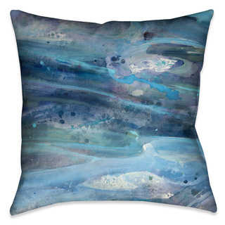 Laural Home Blue Waves Decorative Throw Pillow
