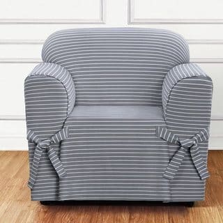 Sure Fit Horizontal Club Stripe 1 Piece Chair Slipcover