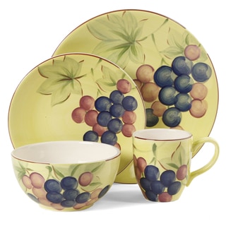 Gibson Home Fruitful Harvest Grapes 16-piece Dinnerware Set (Service for 4)