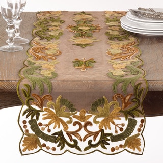 Embroidered Flourishes Table Runner