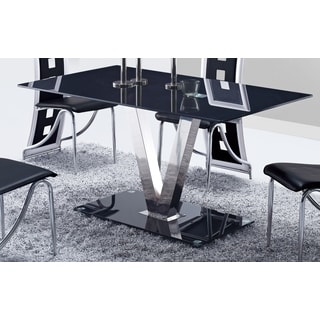 Global Furniture Black Metal and Glass Contemporary Dining Table