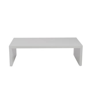 Euro Style Abby High Gloss White Wood Rectangle Coffee Table