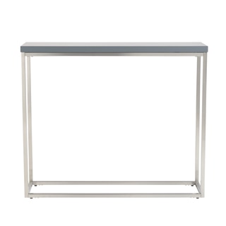 Teresa Matte Grey Console Table with Brushed Stainless Steel Frame