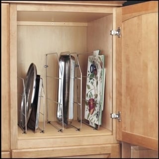 Rev-A-Shelf 597 Series Chrome Metal 12-inch Tray Divider with Mounting Clips