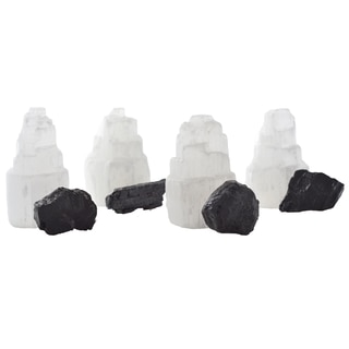 Healing Stones for You Selenite and Black Tourmaline Home Protection Set