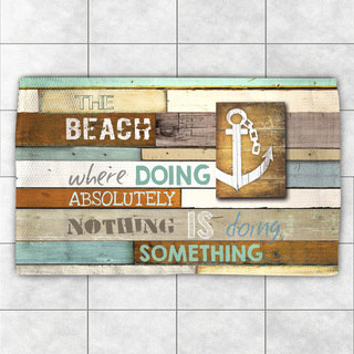 Laural Home Multicolored Polyester 'Beach Motto' Accent Rug (4' x 6')