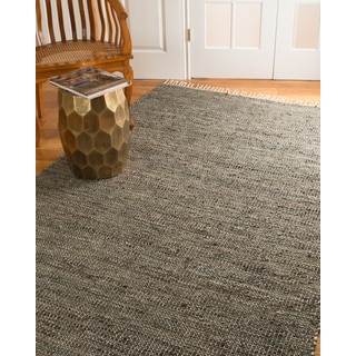 Natural Area Rugs Hand Loomed Brinson Leather Jute Rug, (8' x 10')