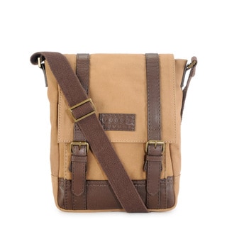 Phive Rivers Leather Messenger Bag (Khaki)
