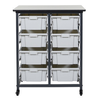 Offex MBS-DR-8L Mobile Double Row with 8 Large Bins Storage System
