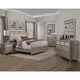 Alpine Silver Dreams Panel Bed with Upholstered Headboard