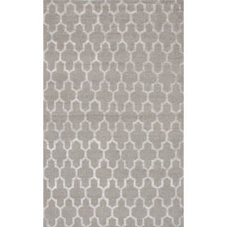 ecarpetgallery Hand-knotted La Seda Grey Wool & Art Silk Rug (4'11 x 8'0)