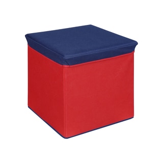 Red and Blue Collapsible Storage Ottoman