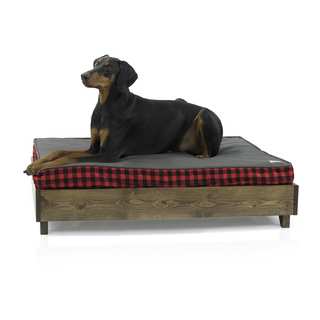 eLuxurySupply Brown North American Pine Mid-century Style Platform Dog Bed