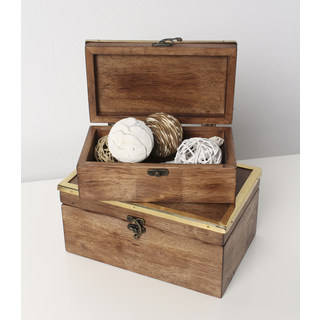 Ailey Solid Wood Nesting 2 Piece Trinket Box Set
