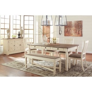 Signature Design by Ashley Bolanburg Two-tone Dining Room Table with Chairs and Bench Set