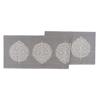 Now Designs Elmwood Grey Cotton Chambray Weave Table Runner