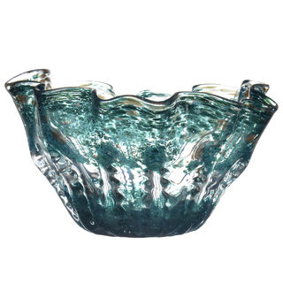 Teal/Gold Glass Bowl