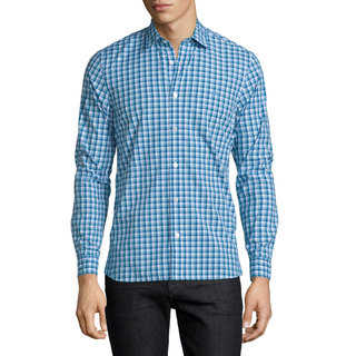 Burberry Garrison Blue Check Cotton Shirt