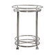 Metropolitan Round Chrome Metal Mobile Bar Cart with Glass Top by INSPIRE Q