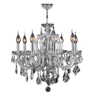 Maria Theresa Petite Collection 8 Light Chrome Finish Crystal Chandelier 22-inch x 22-inch Medium