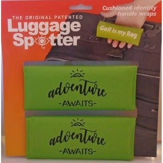 Adventure Awaits Bright Lime Green Original Patented Luggage Spotters (Set of 2)
