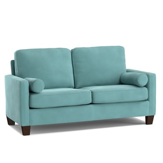 Portfolio Espen Turquoise Blue Velvet SoFast Small Space Living Sofa