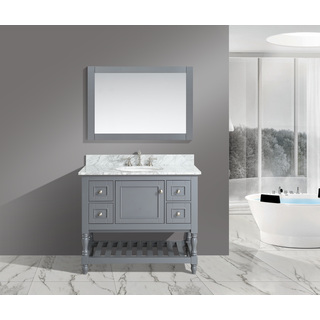 Silvia 42-inch Bathroom Sink and Vanity Set with White Italian Carrara Marble Top