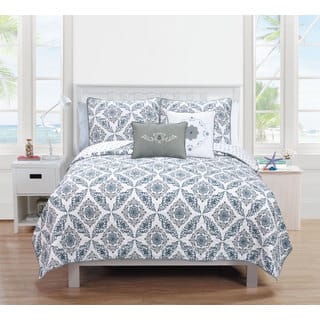 Melody Collection 5-Piece Printed Quilt Set with Shams