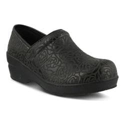 Women's Spring Step Neppie Clog Black Roses Synthetic