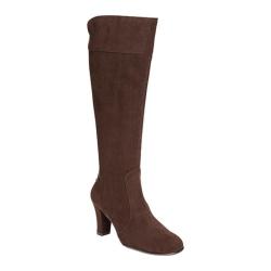 Women's A2 by Aerosoles Log Role Knee High Boot Dark Brown Faux Suede Combo
