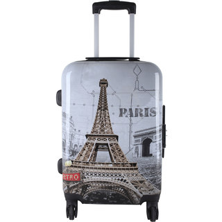 Oh La La Eiffel Tower Multicolor ABS 24-inch Expandable Hardside Spinner Suitcase