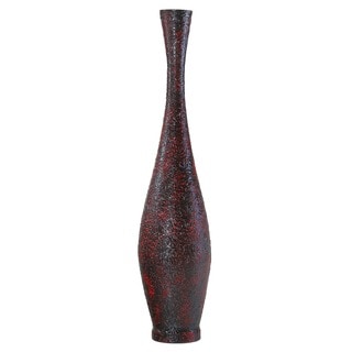 PoliVaz 45.5-inch Embossed Red Trumpet Vase (Indonesia)