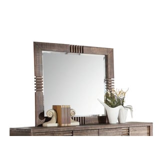 Acme Furniture Andria Brown Reclaimed Oak Beveled Mirror