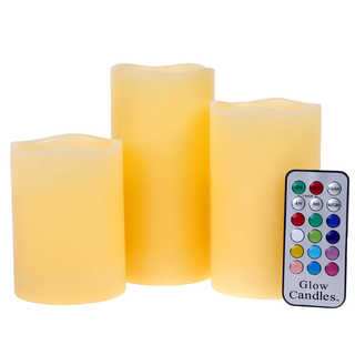 Flameless Scented Color-changing Candle Set (Pack of 3)