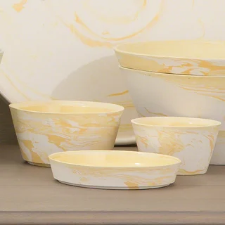 Richmond Agateware Porcelain Yellow Serving Set
