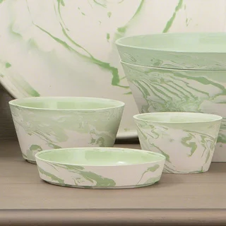 Global Views Richmond Green Porcelain 3-piece Serving Set