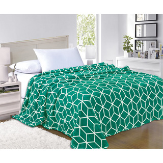 Elegant Comfort Ultra Soft Cube Pattern Fleece Blanket