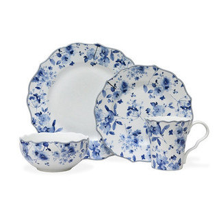 222 Fifth 16-piece 'Sydney' Blue and White Porcelain Dinnerware Set (Service for 4)
