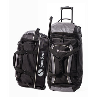 Samboro Luggage Grey 28-inch Drop Bottom Rolling Duffel Bag