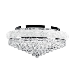 Primo Collection Crystal and Steel Flush Mount