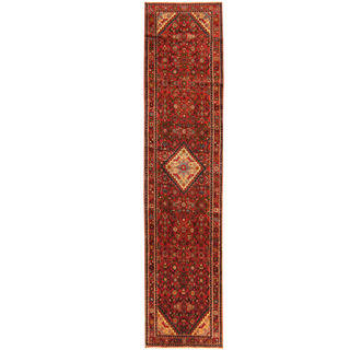 Herat Oriental Persian Hand-knotted Tribal Hamadan Wool Runner (2'8 x 11'10)