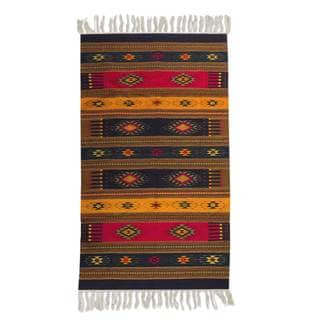 Mexican Color of Life Zapotec Wool Rug (5' x 8')