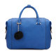 Dasein Faux Leather Satchel Handbag with PomPom - Thumbnail 6