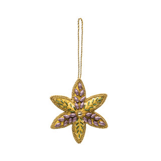 Embellished Star Ornament - Yellow