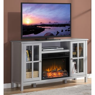 Homestar Langley Grey 55.5-inch Wide Media Fireplace