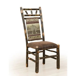 Two Rustic Hickory High Back Dining Chairs