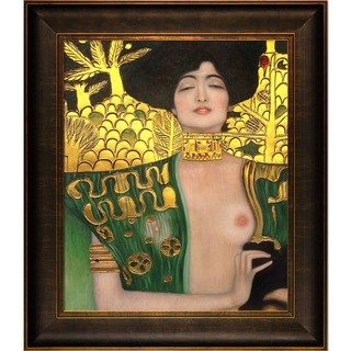 Gustav Klimt 'Judith Klimt I (Luxury Line)' Hand Painted Framed Oil Reproduction on Canvas