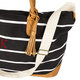 Personalized Black and White Striped Oversized Weekender Tote