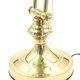 Rudy Green Glass and Gold Brass Bankers 15-inch Desk Lamp