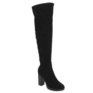 Reneeze Women's Faux Suede Half-zip Platform Chunky-heel Over-knee Boots